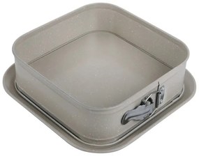 Tavă de copt Kinghoff KH 1977, 27.5x27.5x8 cm, Fund detașabil, Finisaj marmură, Bej