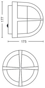 Philips 17380/30/PN - Aplica perete exterior MYGARDEN ASTILBE 1xE27/42W/230V