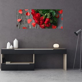 Tablou cu trandafiri (120x50 cm), în 40 de alte dimensiuni noi