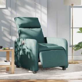 vidaXL Fotoliu rabatabil electric, verde închis, material textil