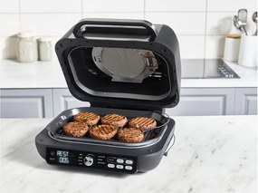Gratar electric Ninja Foodi MAX PRO AG651EU, 2460W, 3.8L, Functie gratar si Air fryer, Cyclonic Air, Smart Cook, Negru/inox