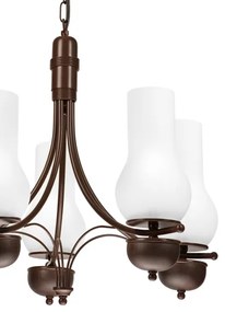 Brilagi - COTTAGE LED lustr 5xE14/40W/230V, stejar/alb, pe lanț