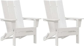 vidaXL Scaun pentru Grădină 2 pcs Alb 80.5 x 74.5 x 92 cm Polietilenă