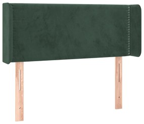 3118673 vidaXL Tăblie de pat cu aripioare verde închis 103x16x78/88 cm catifea