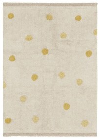 Covor pentru copii galben ocru/crem lavabil/țesut manual din bumbac 120x160 cm Hippy Dots Honey – Lorena Canals