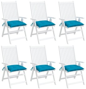 Perne de scaun, 6 buc., albastru deschis, 50x50x7 cm, textil 6, Albastru deschis, 50 x 50 x 7 cm