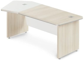 Birou de colț TopOffice Premium 227,1 x 109,6 cm, stânga, salcâm deschis / alb