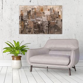 Tablou - Abstract, nuanțe maro (90x60 cm)