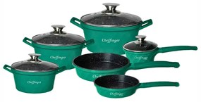 Set Cratite 6 Piese Cheffinger Diamond  Acoperire cu marmura Verde