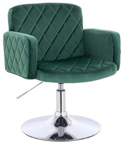 HR802N Scaun Verde din Catifea cu Bază Cromata