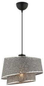 Lustră pe cablu BARETTE 1xE27/60W/230V gri/crom lucios