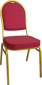 Scaun JEFF 3 NEW, rosu/auriu, tesatura/metal, 46x57x93 cm