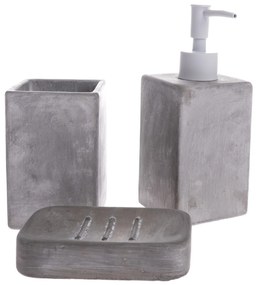 Set de accesorii de baie din ciment Bain, 3 piese,gri