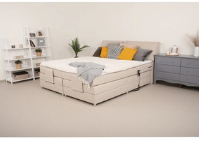 Pat electric reglabil, cu arcuri, bej, 180x200, GERONA