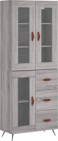 vidaXL Dulap înalt, gri sonoma, 69,5x34x180 cm, lemn compozit