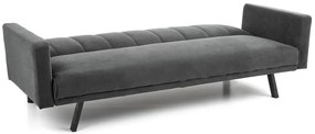 Canapea extensibila Armando velvet gri – H78 cm