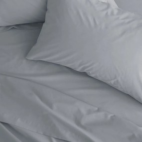 Cearceaf gri din bumbac percale cu elastic 90x190 cm Easy Iron Percale – Catherine Lansfield