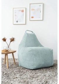 Fotoliu bean bag verde mentă cu tapițerie din catifea reiată Play Amuse – SLOWDOWN