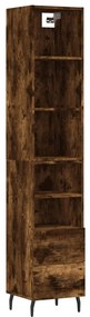 3189786 vidaXL Dulap înalt, stejar fumuriu, 34,5x34x180 cm, lemn prelucrat