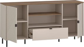 Măsuţă TV, caşmir/stejar castello, EYCO 2D1S/150