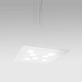 Lustra suspendata moderna GISELLE 54x54cm, alb, gri sau argintiu