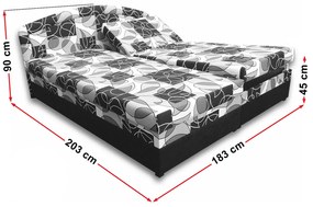 Pat matrimonial 180 cm Velvet (cu saltele din spumă). 793047