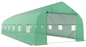 Outsunny Sera gradina, tip tunel, sera pentru plante, legume, fructe si structura din otel, Verde | Aosom Romania