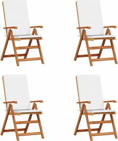 vidaXL Scaun pentru Grădină 4 pcs Maro și alb 57 x 71.5 x 104 cm