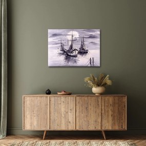 Tablou - Port marin, pictură în ulei (70x50 cm)
