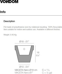 Ghiveci plante design decorativ modern interior / exterior PLANTER mini 18x16cm