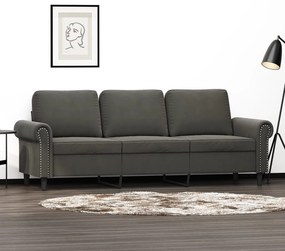 Canapea cu 3 locuri, gri inchis, 180 cm, material catifea Morke gra, 212 x 77 x 80 cm