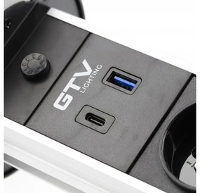 Priza incastrabila model CAMINO, 2 iesiri Schuko, 1xInductie 10W, 1xUSB-A, 1XUSB-C, finisaj negru