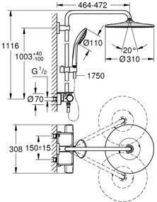 GROHE 26401001 - Sistem de duș VITALIO JOY SYSTEM 310, crom lucios