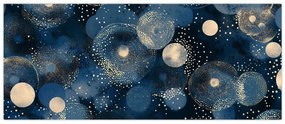 Tablou - Inele Albastru-Aurii (120x50 cm)
