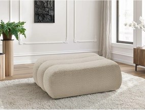 Taburet bej cu tapițerie din țesătură bouclé Azra – Bobochic Paris