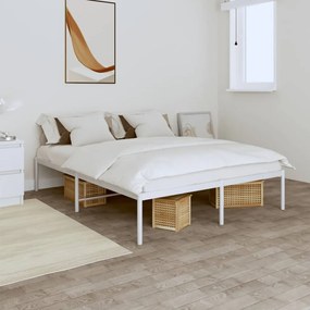 vidaXL Cadru pat metalic, alb, 140x200 cm