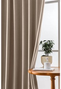 Perdea opaca bej deschis VELVET 140x250 cm Agatat: Inele metalice