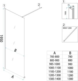 Paravan de dus fumuriu Rea Flexi Grey 90 cm cupru periat