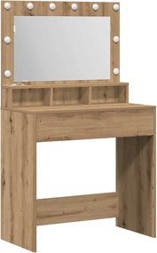 vidaXL Masă de Machiaj cu raft Stejar Artizanal 75,5 x 41 x 135 cm