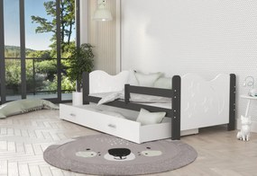 Supermobel Pat pentru copii MIKOLAJ P1 COLOR + saltea + somieră GRATIS, 160x80, gri/alb