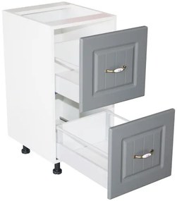 Corp inferior 40 cu 2 sertare metalice pentru greutate Zebra MDF gri dungi