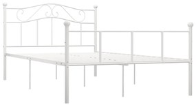 284519 vidaXL Cadru de pat, alb, 140 x 200 cm, metal