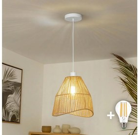 Brilagi - Lustră LED pe cablu CERIA BOHO, 1xE27/40W/230V, Ø 30 cm, maro