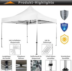 INSTENT PRO Cort de grădină  3 x 3 m, alb + 2 pereți lateral