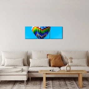 Tablou - Balon cu aer cald (cu ceas) (90x30 cm)