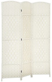 HOMCOM Paravent interior din lemn 3 panouri separator de cameră pliabil pentru living dormitor 135 x 180 cm alb | Aosom Romania