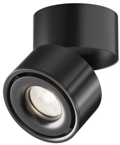 Spot LED aplicat directionabil design tehnic Yin negru, 4000K