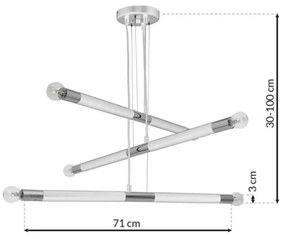 Lustră pe cablu BASTONE WHITE 6xE14/40W/230V