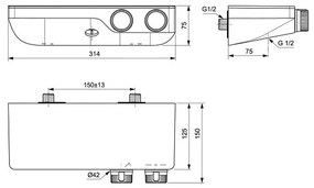 Baterie dus Ideal Standard Ceratherm S200, termostatic, crom - A7329AA