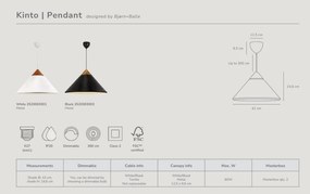 Lustra, Pendul Design Nordic Minimalist, Lemn, Metal, Kinto alb